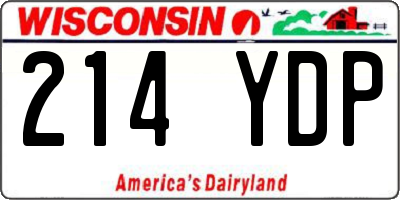 WI license plate 214YDP