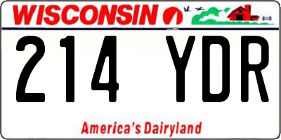 WI license plate 214YDR