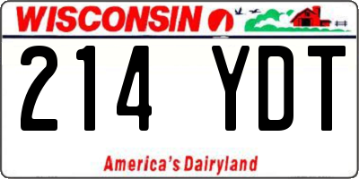 WI license plate 214YDT