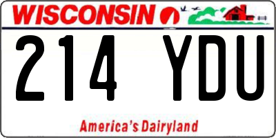 WI license plate 214YDU
