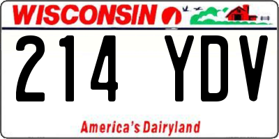WI license plate 214YDV