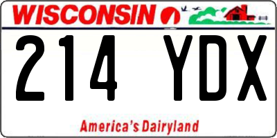 WI license plate 214YDX