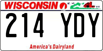 WI license plate 214YDY
