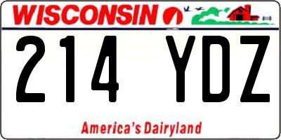 WI license plate 214YDZ
