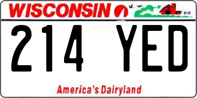 WI license plate 214YED
