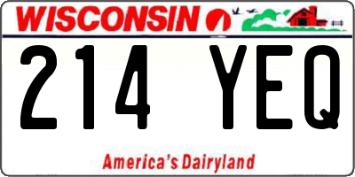 WI license plate 214YEQ