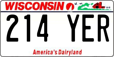 WI license plate 214YER