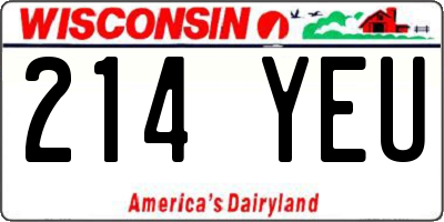 WI license plate 214YEU