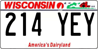 WI license plate 214YEY