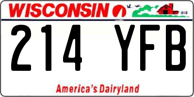 WI license plate 214YFB