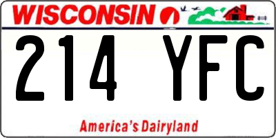 WI license plate 214YFC