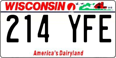 WI license plate 214YFE