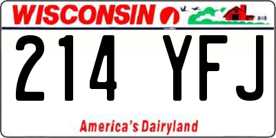 WI license plate 214YFJ