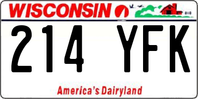WI license plate 214YFK