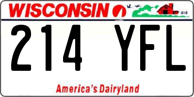 WI license plate 214YFL