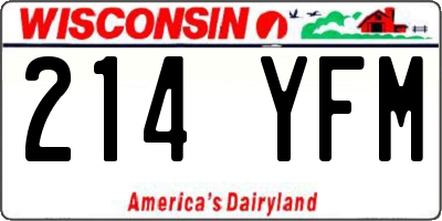 WI license plate 214YFM