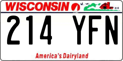 WI license plate 214YFN