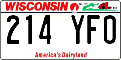WI license plate 214YFO