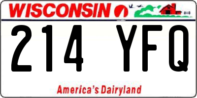 WI license plate 214YFQ