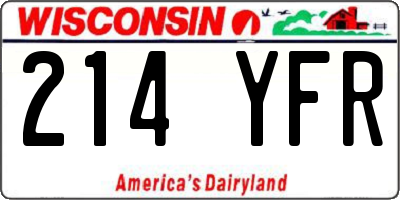 WI license plate 214YFR
