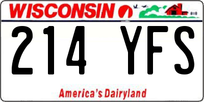 WI license plate 214YFS