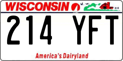 WI license plate 214YFT