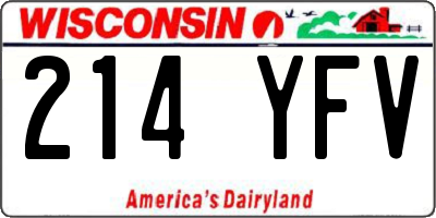 WI license plate 214YFV