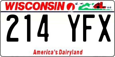 WI license plate 214YFX