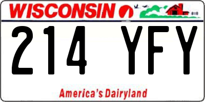 WI license plate 214YFY