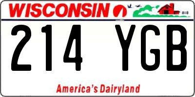 WI license plate 214YGB