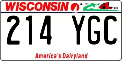 WI license plate 214YGC