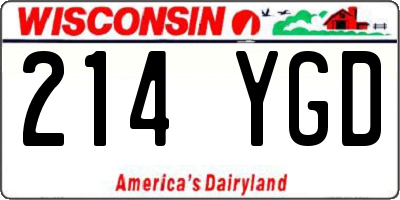 WI license plate 214YGD