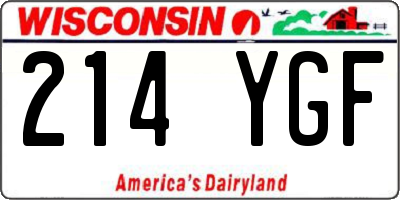 WI license plate 214YGF