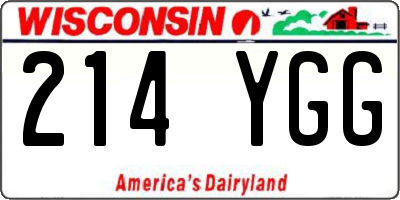 WI license plate 214YGG