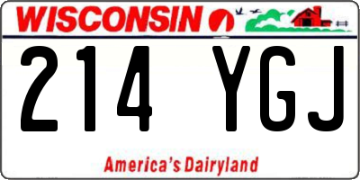 WI license plate 214YGJ