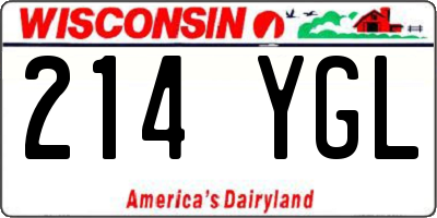 WI license plate 214YGL