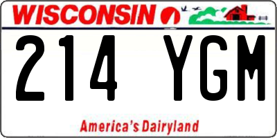 WI license plate 214YGM