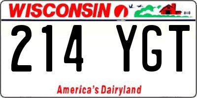 WI license plate 214YGT