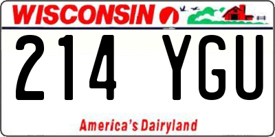 WI license plate 214YGU