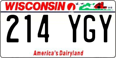 WI license plate 214YGY