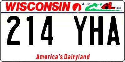 WI license plate 214YHA