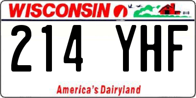 WI license plate 214YHF