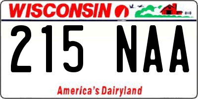 WI license plate 215NAA