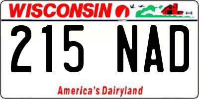 WI license plate 215NAD