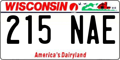 WI license plate 215NAE