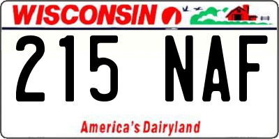 WI license plate 215NAF