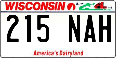 WI license plate 215NAH