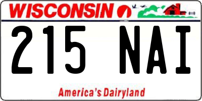 WI license plate 215NAI