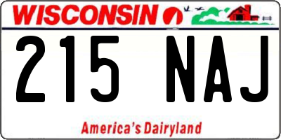 WI license plate 215NAJ