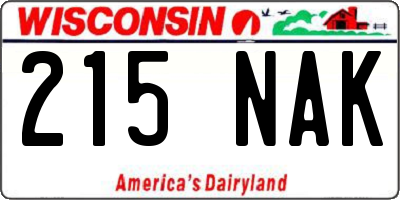 WI license plate 215NAK